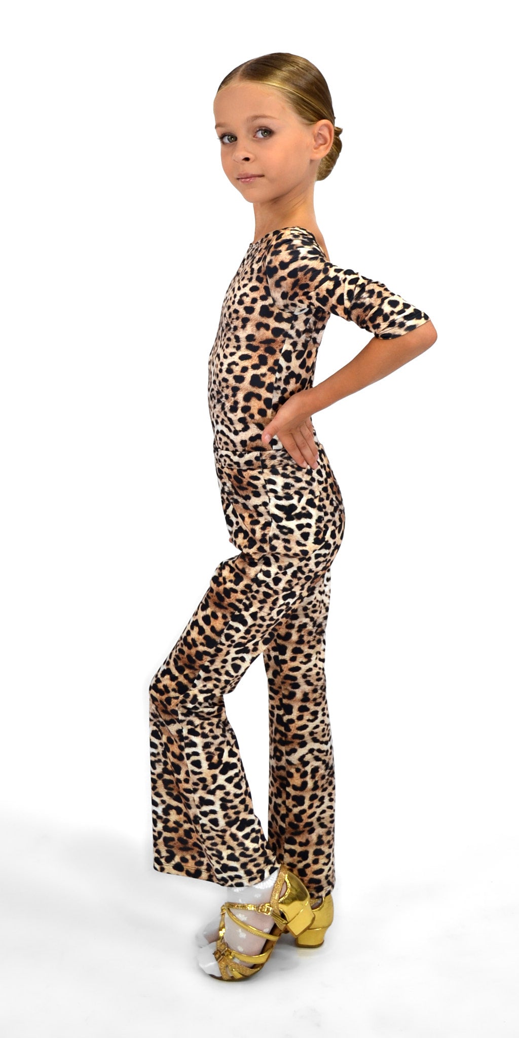 Kids Girls Flared Dance Pants Side Left View