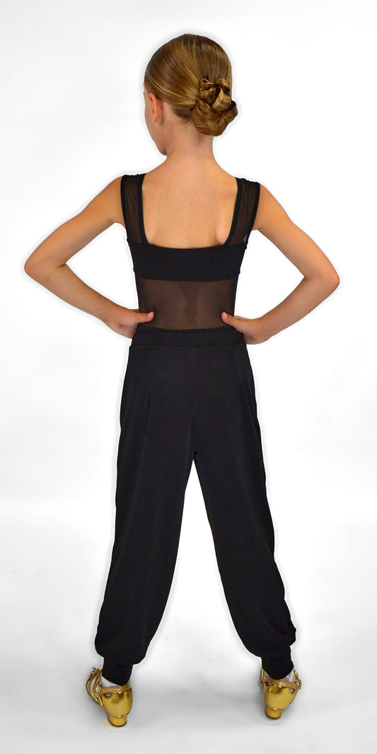 Kids Girls Latin Dance Pants with Cuffs