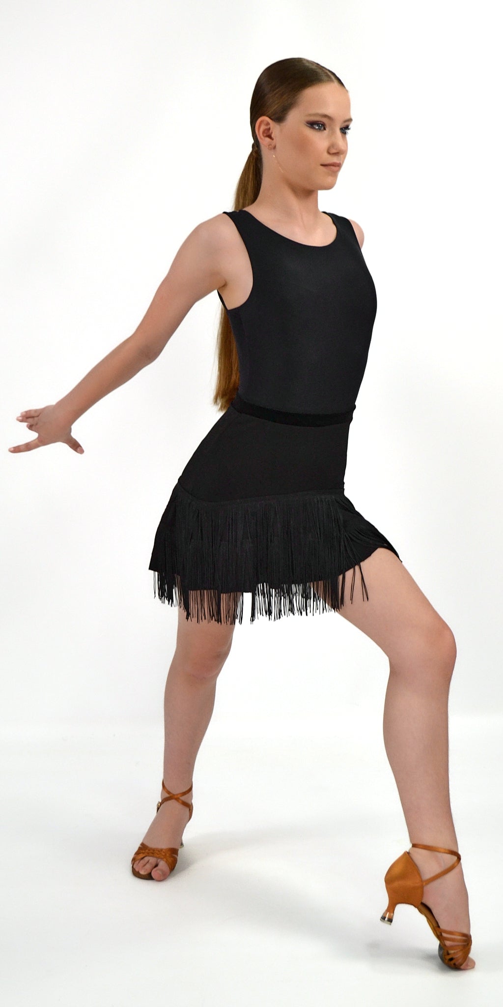 The Boatneck Leotard with Thin Crisscross Straps For Girls