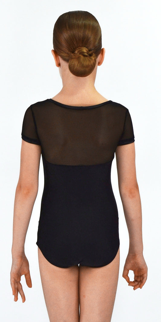 The Flex Mesh Short Sleeve Leotard For Girls