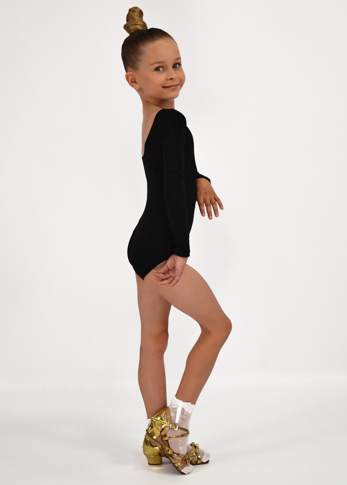 Classic Long-Sleeve Leotard For Kids Girls