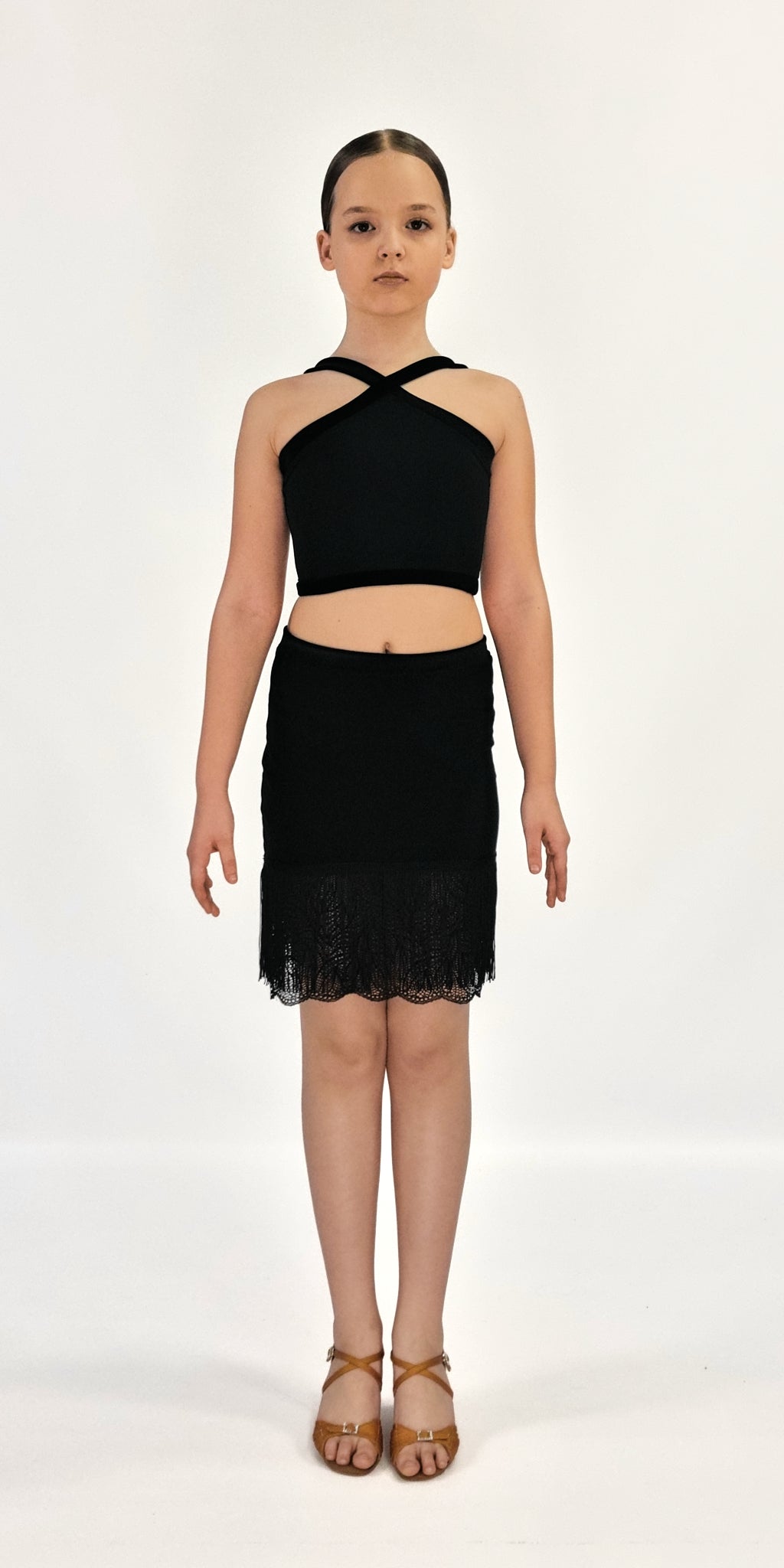 Cross Neck Crop Top For Girls