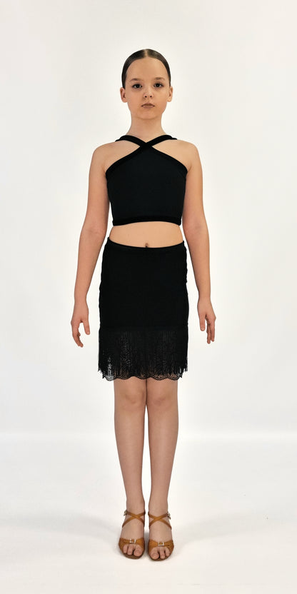 Cross Neck Crop Top For Girls