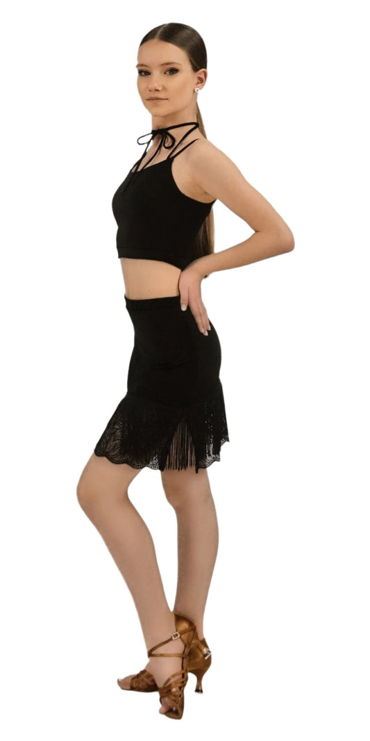 Fringed Lace Skirt For Girls