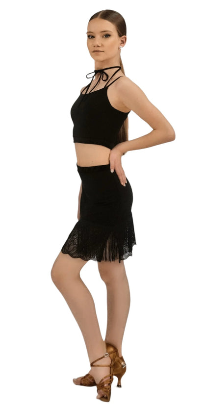 Fringed Lace Skirt For Girls