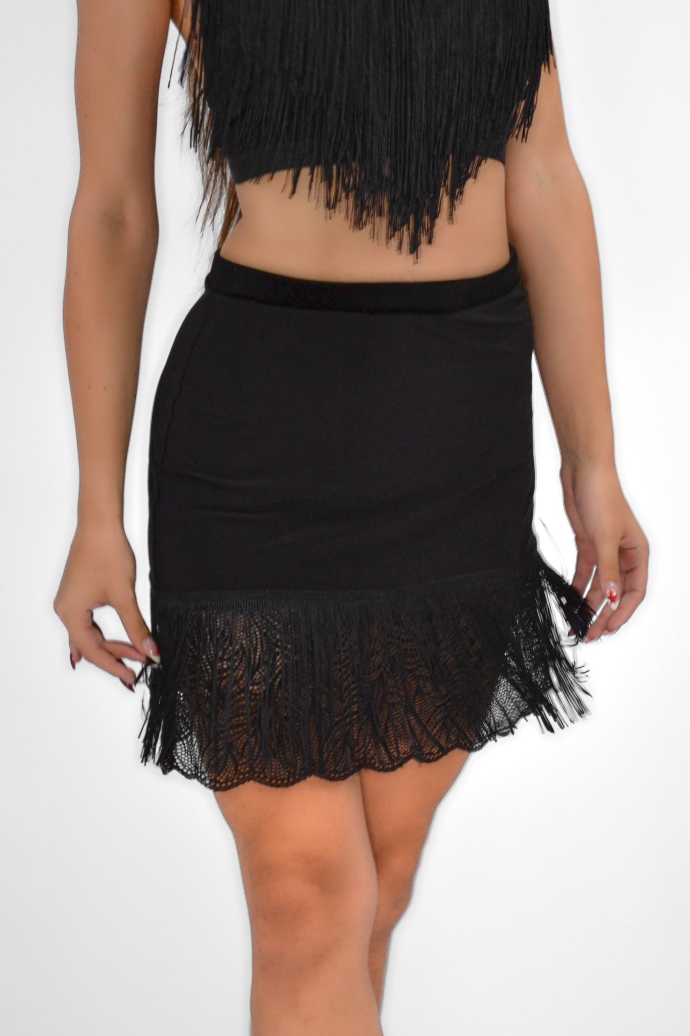 Fringed Lace Skirt For Women