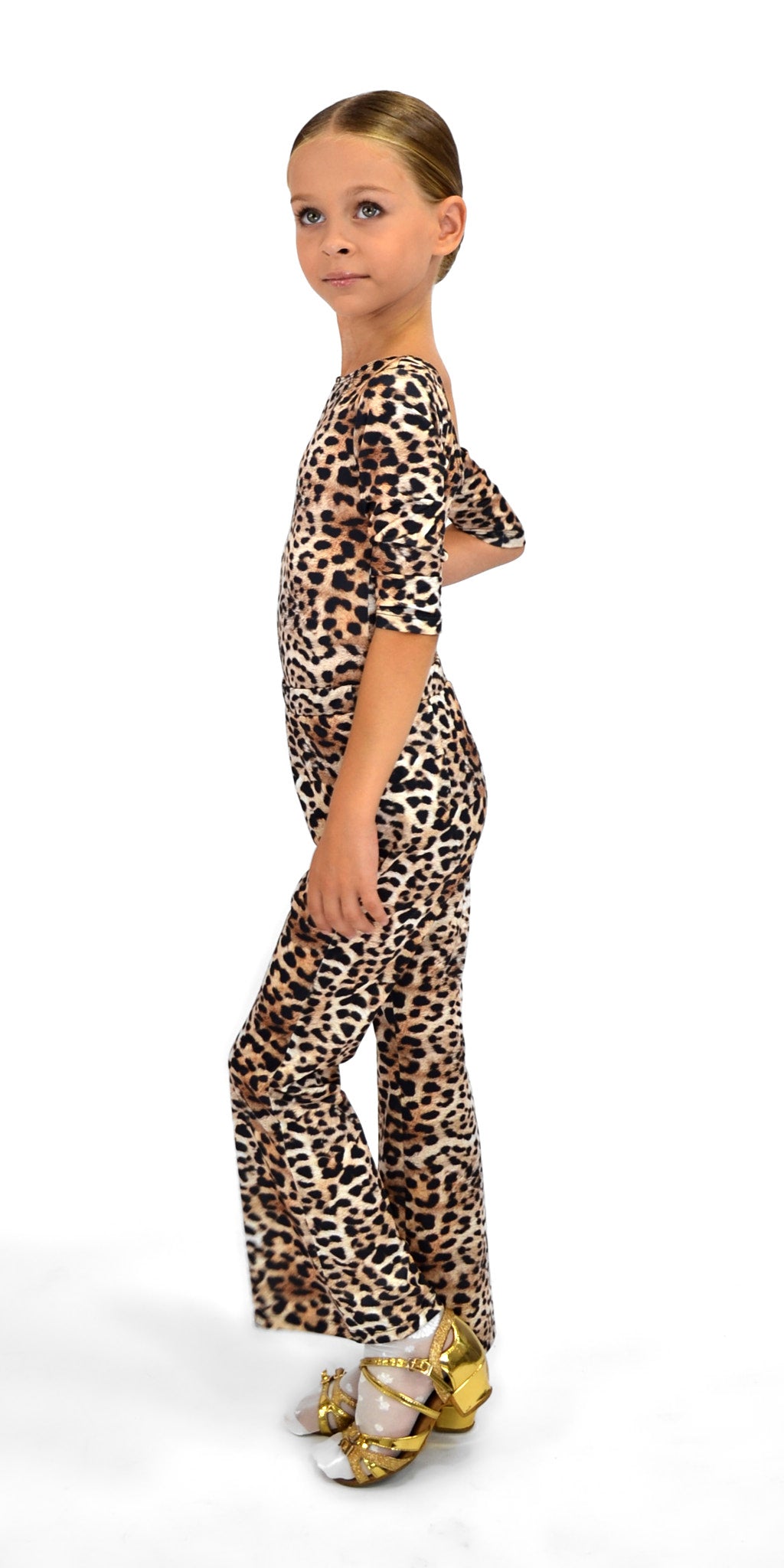 Kids Girls Classic Leotard with Three-Quarter Sleeves