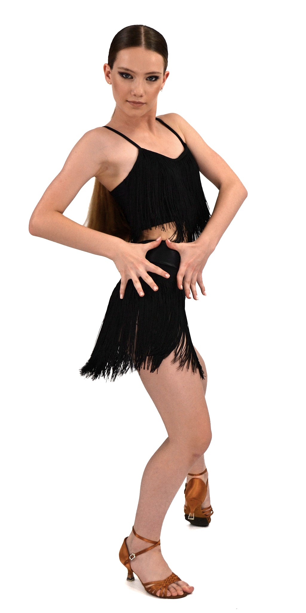 Latin Fringe Dance Top For Girls