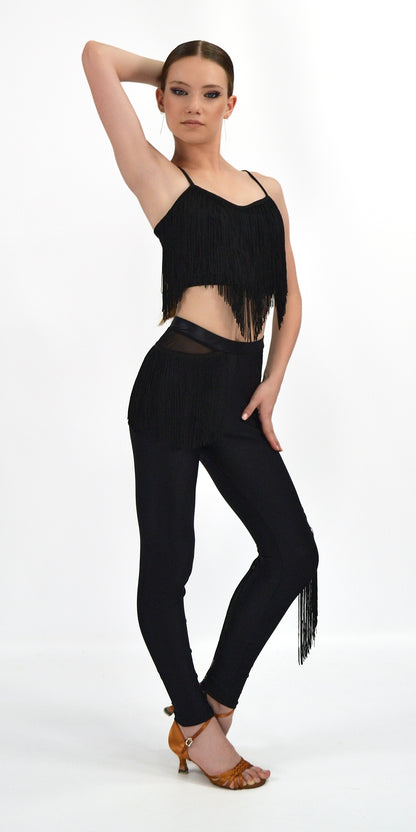 Latin Fringe Dance Top For Girls