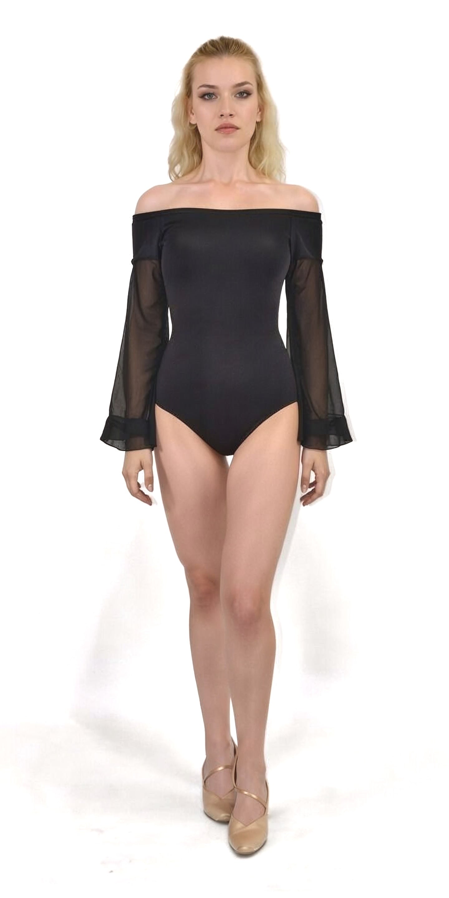 Off Shoulder Dance Leotard For Women Fron