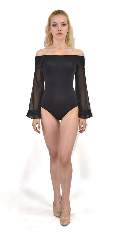 Off Shoulder Dance Leotard For Women Fron