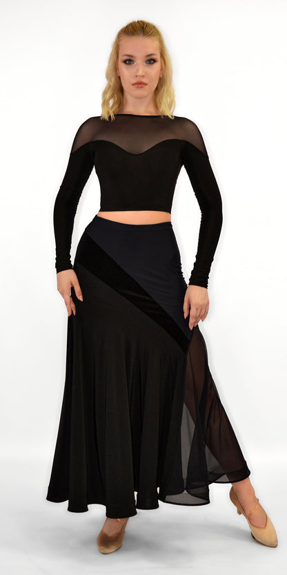 Open Back Long Sleeve Dance Top For Women