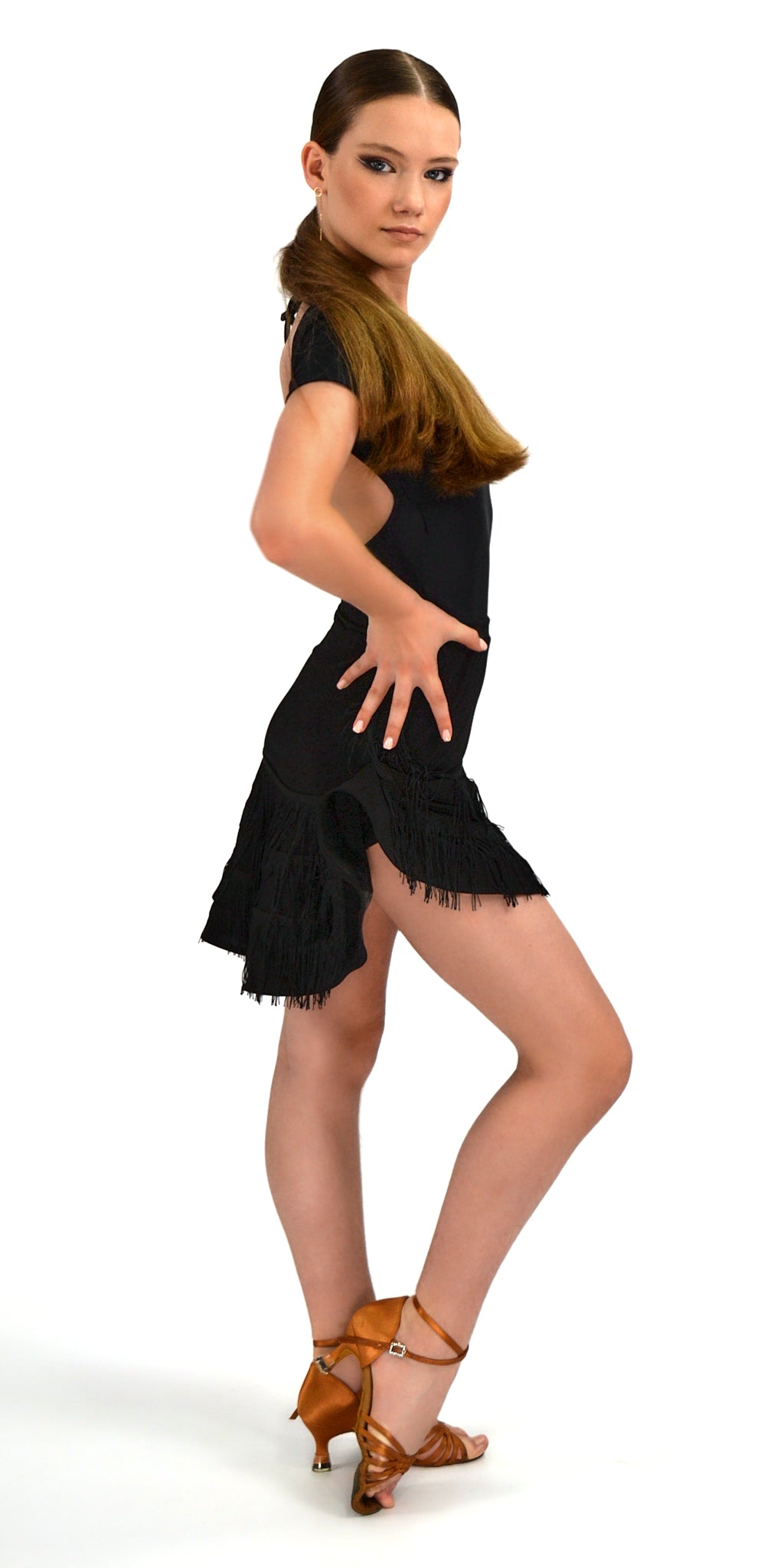 Short Sleeve Open Back Leotard For Girls