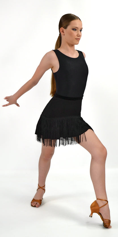 The Boatneck Leotard with Thin Crisscross Straps For Girls