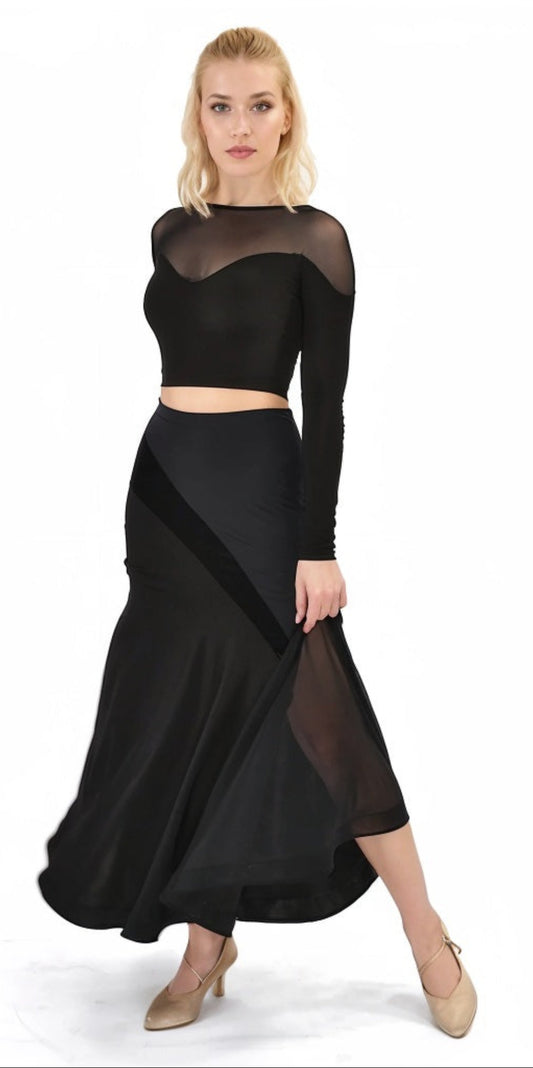 Open Back Long Sleeve Dance Top For Women