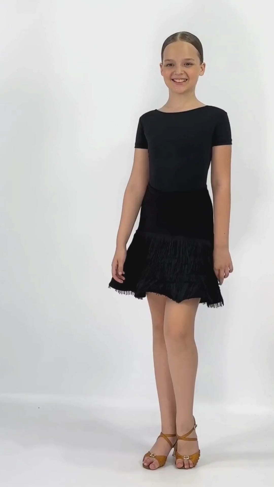 Black Fringe Skirt For Girls